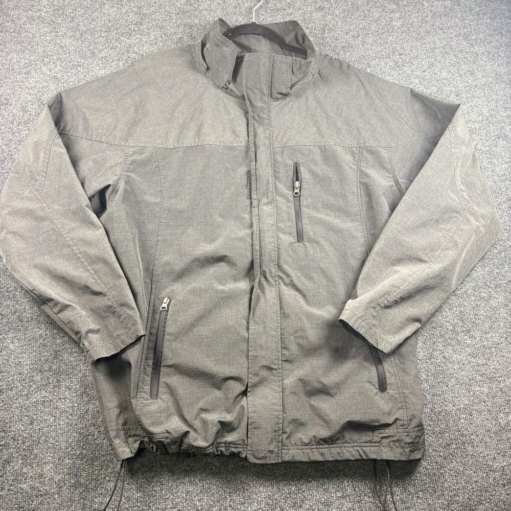 NordicTrack Jacket Mens‎ 2XL Gray Nylon Zip Pockets Windbreaker Outdoor Hiking